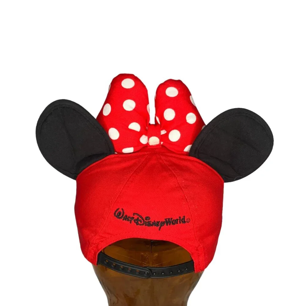 Disney Parks Youth‎ Girls Minnie Mouse Red Polka Dot Plush Ears Baseball Hat Cat